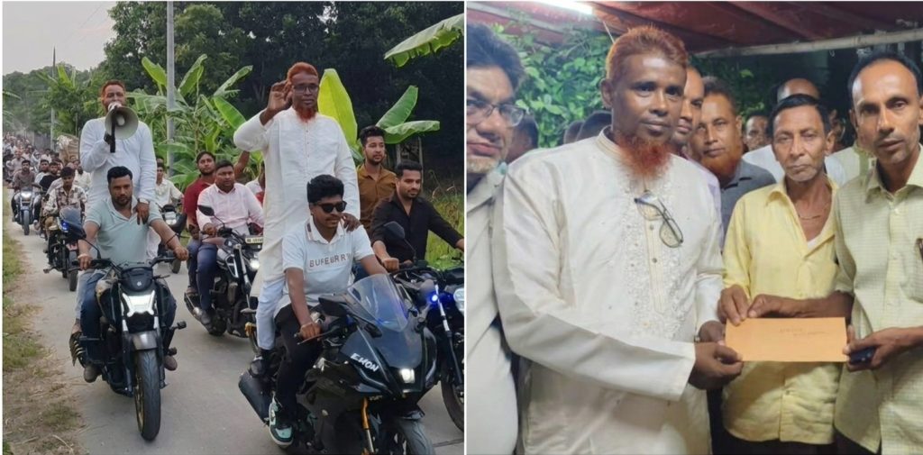 ৫ শতাধিক মোটরসাইকেল বহর নিয়ে পূজা মণ্ডপ পরিদর্শনে যুবদল নেতা হাসান আশরাফ, নগদ অর্থ বিতরণ